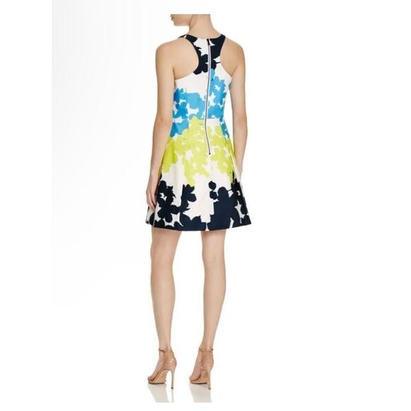 Milly Sleeveless Watercolor Floral Print Racerback Mini Dress Women's Size 12 - Picture 2 of 10